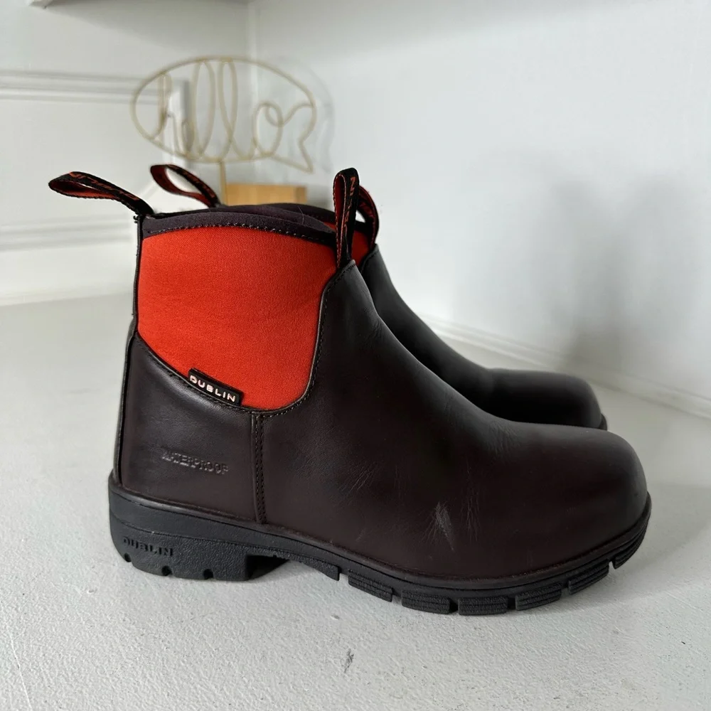 **SOLD**Dublin Women’s Leather Paddock Riding Boots Brown with Red Elastic - Picture 4 of 7